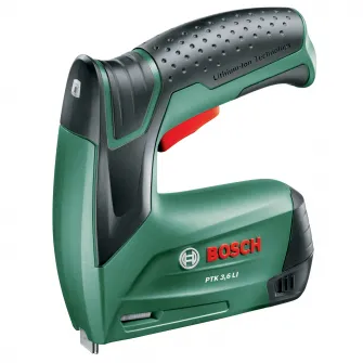 Capsator electric Bosch PTK 0603968220, 3.6 V, 1.5 Ah, 30 percutii/min, 1000 capte tib 53 lungime 8 mm, cutie carton, incarcator