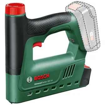 Capsator pe acumulator Bosch UniversalTacker 06032A7000, 18 V, 30 capse/min, capse de 11.4 mm, 14 mm cuie, 1000 capse tip 53, fara acumulator/incarcator