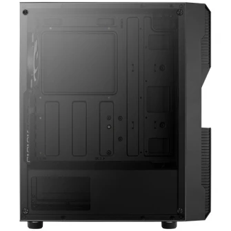 Корпус Aerocool Menace Saturn FRGB, Mid-Tower, без блока питания, ATX, черный