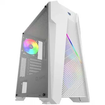 Carcasa AQIRYS Canopus White ARGB, Mid-Tower, fara sursa, ATX, White