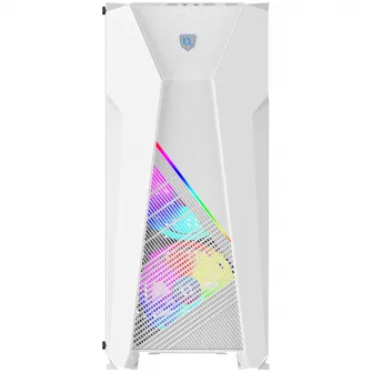 Carcasa AQIRYS Canopus White ARGB, Mid-Tower, fara sursa, ATX, White