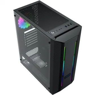 Корпус AQIRYS Mizar ARGB, Mid-Tower, без блока питания, ATX, черный