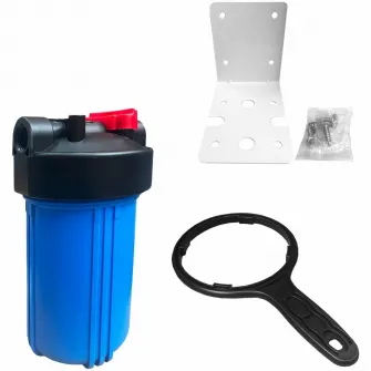 Carcasa filtru apa rece Valrom BB D10''fi1'', cu suport suruburi si cheie inclus, presiune maxima 6 bari