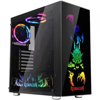 Carcasa Redragon Steeljaw Pro, Mid-Tower, fara sursa, ATX, Black