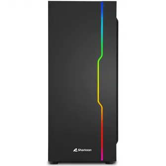 Корпус Sharkoon RGB Slider Black, Mid-Tower, без блока питания, ATX, Черный