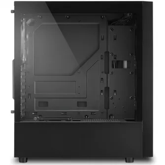 Корпус Sharkoon RGB Slider Black, Mid-Tower, без блока питания, ATX, Черный