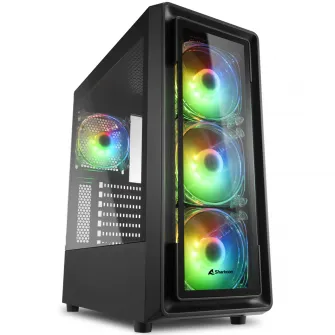 Корпус Sharkoon TK4 RGB, Mid-Tower, без блока питания, ATX, Черный