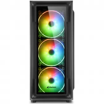 Корпус Sharkoon TK4 RGB, Mid-Tower, без блока питания, ATX, Черный