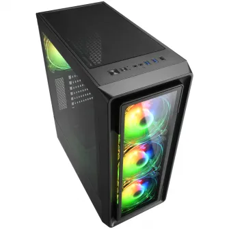 Корпус Sharkoon TK4 RGB, Mid-Tower, без блока питания, ATX, Черный