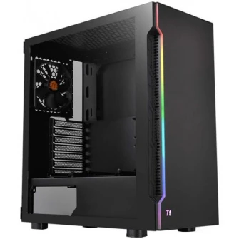 Корпус Thermaltake H200 из закаленного стекла с RGB-подсветкой, средняя башня, без источника, ATX, черный