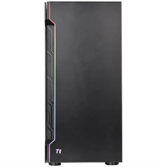 Корпус Thermaltake H200 из закаленного стекла с RGB-подсветкой, средняя башня, без источника, ATX, черный