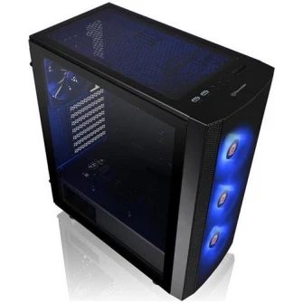Корпус Thermaltake Versa J25 с RGB-подсветкой из закаленного стекла, средняя башня, без источника, ATX