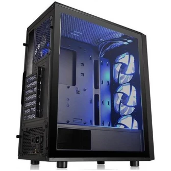 Корпус Thermaltake Versa J25 с RGB-подсветкой из закаленного стекла, средняя башня, без источника, ATX