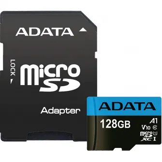 Card de memorie ADATA Premier, MicroSDXC, 128GB, UHS-I, Class 10 + Adaptor