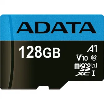 Card de memorie ADATA Premier, MicroSDXC, 128GB, UHS-I, Class 10 + Adaptor