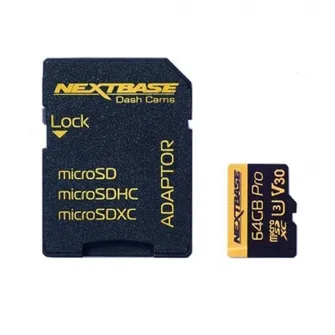 Card de memorie Nextbase micro SD 64GB U3 clasa 10+ Adaptor SD, compatibil camere auto DVR
