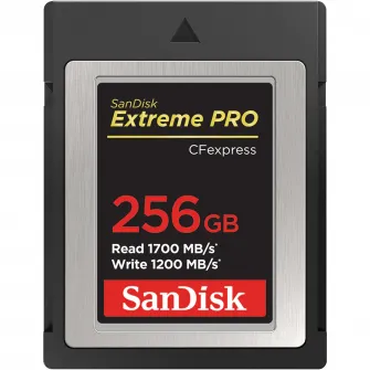 Card de memorie SanDisk Extreme PRO CFexpress Card Type B, 256GB, 1700MB/s Citire, 1200MB/s Scriere
