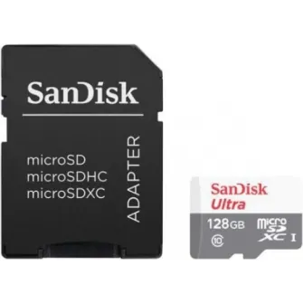 Card de memorie Sandisk micro SD - SDXC Ultra 128 GB,Class 10, 100Mbs + adaptor