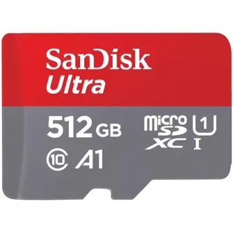 Card de memorie SanDisk Ultra microSDXC, 512GB, 150MB/s, A1, Class 10, UHS-I, SD Adapter