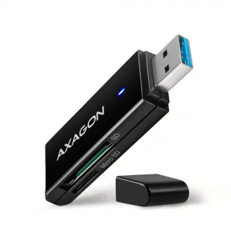 Card reader Axagon CRE-S2N, USB-C 3.2, 2 in 1, SD, microSD, Negru