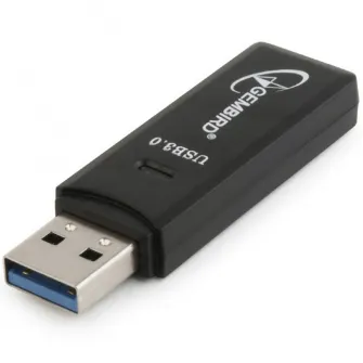 Card Reader extern GEMBIRD, interfata USB 3.0, citeste/scrie: SD, micro SD; plastic, negru