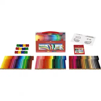 Carioca 60 culori Connector Cut Cadou Faber-Castell