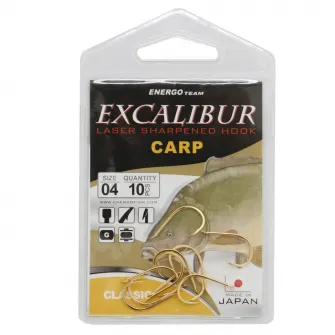 Carlige Energo Team Excalibur Carp Classic Gold Nr 4 10buc/plic