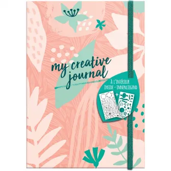Carnet A5 My Creative Clairefontaine, cu elastic, 14.8x21cm, 208 pagini punctate, hartie 90g/mp, Certificat PEFC, livrat cu 1 set de sabloane si autocolante, Sweety