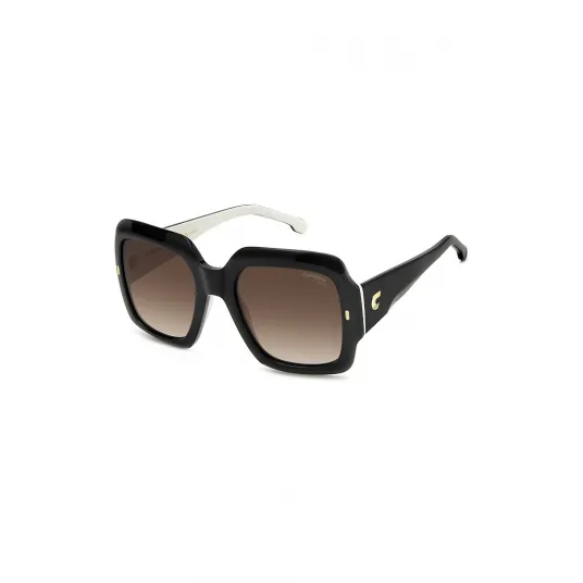 Carrera, Ochelari de soare cu lentile patrate cu model in degrade, Negru, 54-21-140