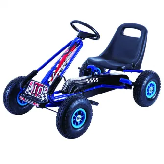 Cart M-Toys cu pedale si volan, Negru/Albastru