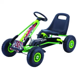 Cart M-Toys cu pedale si volan, Negru/Verde