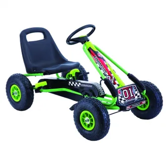 Cart M-Toys cu pedale si volan, Negru/Verde