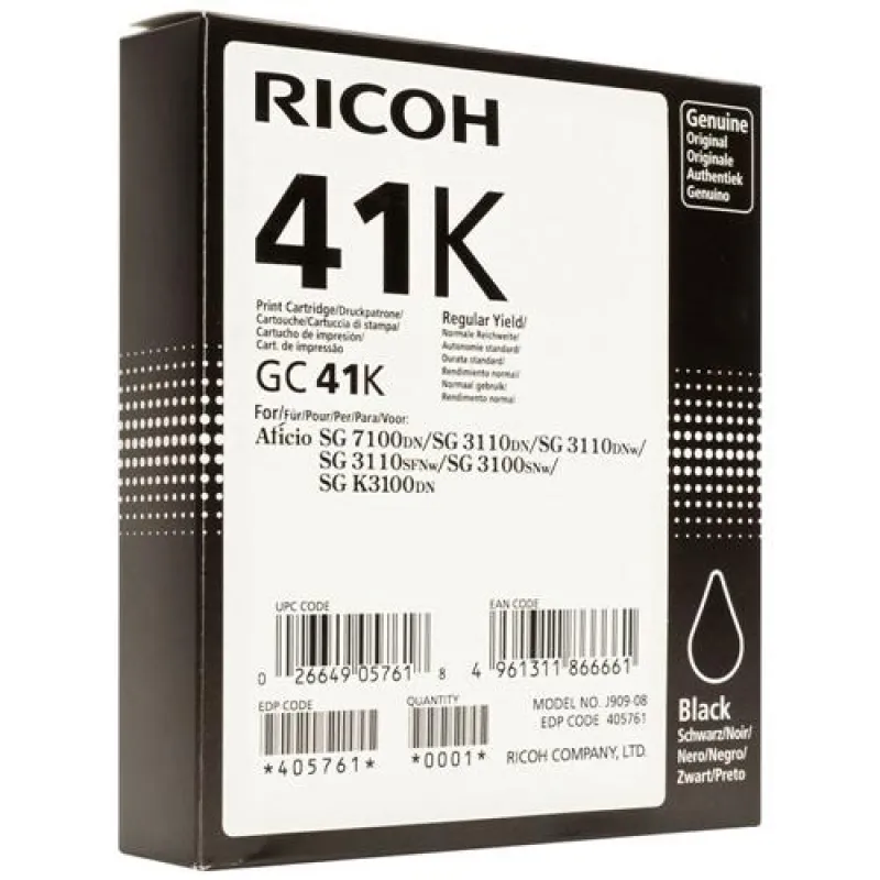 Чернильный картридж гель черный 2500 GC 41K