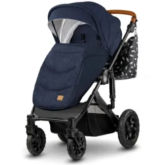 Carucior 3 in 1, sistem de calatorie, Kinderkraft Prime cu scoica Mink Pro, R 129, navy
