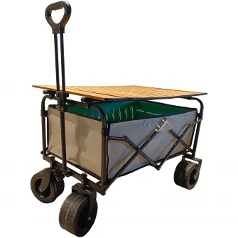 Carucior camping cu masuta Kring, 89x53x95 cm, forest green