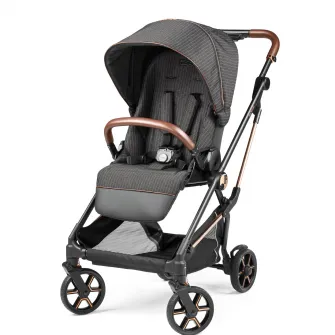Carucior transformabil Peg Perego Vivace 500, 0 - 22 kg, Negru/Gri, cadru usor din aluminiu