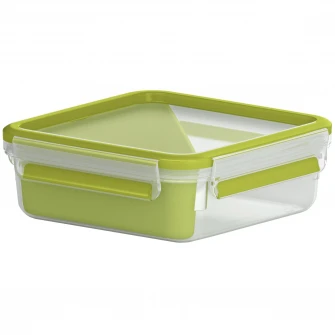Caserola compartimentata Tefal Clip  Go, 0.8 L, Verde
