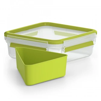 Caserola compartimentata Tefal Clip  Go, 0.8 L, Verde