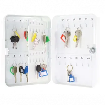 Caseta pentru 48 chei Rottner TS 48, otel, 48 carlige, inchidere butuc cilindric, Gri