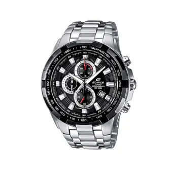 Casio, Ceas cronograf din otel inoxidabil, Argintiu/Negru