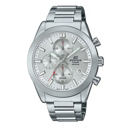 Casio, Ceas cronograf unisex de otel inoxidabil, Argintiu