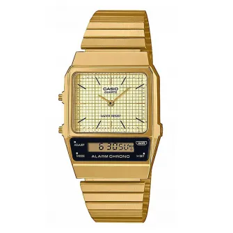 Casio, Ceas digital cu bratara metalica, Auriu