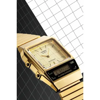 Casio, Ceas digital cu bratara metalica, Auriu