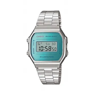 Casio, цифровые часы унисекс, серебро/бирюза