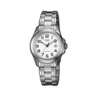 Casio, Круглые аналоговые часы с металлическим браслетом, Серебро