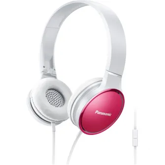 Casti Audio On Ear Panasonic RP-HF300ME-P, Cu fir, Microfon, Roz