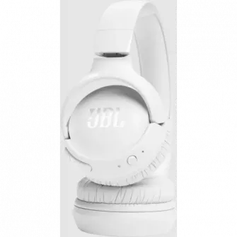Casti audio wireless on-ear JBL Tune 520BT, JBL Pure Bass Sound, Bluetooth 5.3, Conexiune multi-point, Asistent vocal, Alb