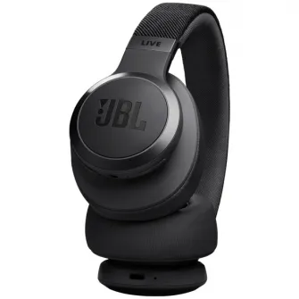 Casti audio wireless over-ear JBL LIVE 770NC, True Adaptive NC, Bluetooth, Multi-Point, Negru