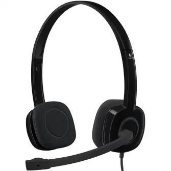 Casti cu microfon Logitech H151, Negru