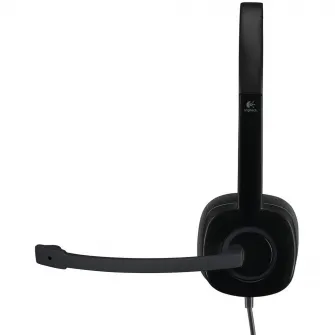 Casti cu microfon Logitech H151, Negru